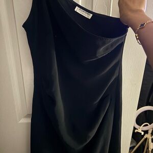 Yves Saint Laurent One Shoulder Black Dress